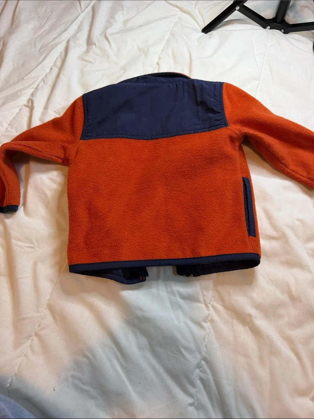 Place Orange Fleece Jacket with Navy Trim